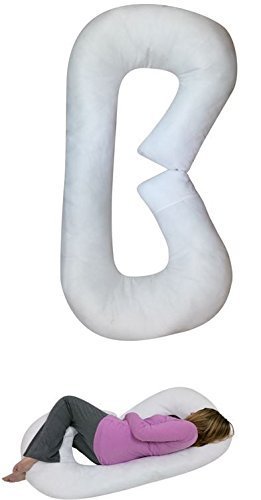 C Shaped Premium Multi Position Contoured Body Pregnancy Maternity Pillow with Zippered Cover - Supports Back and Belly - Helps Prevent Sciatica, heartburn, and nasal congestion by Web Linens Inc