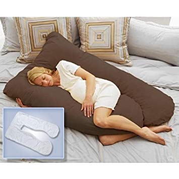 Today's Mom® Cozy Comfort Pregnancy Pillow and COOLMAX Replacement Cover, Espresso