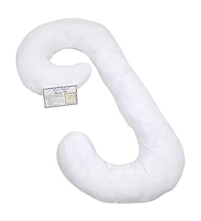 J Shaped- Premium Contoured Body Pregnancy Pillow with Zippered Cover