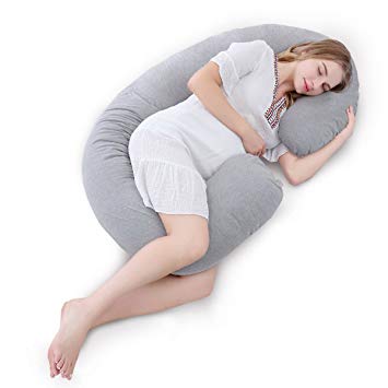 Meiz C Shaped 55 Inch Pregnancy Pillow by Jersey Cover - Full Support - Side Sleeping - Maternity & Nursing...
