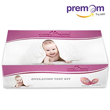 Easy@Home 100 Ovulation Test and 20 Pregnancy Test Strips, Ovulation Test Kit Powered by Premom...