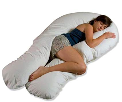 Moonlight Slumber - Comfort U Total Body Support Pillow - White (Full Size)