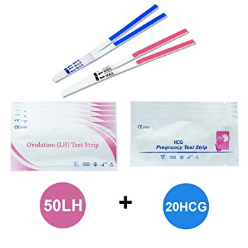 50 Ovulation Test Strips and 20 Pregnancy Test Strips Kit Combo (50 LH + 20 Hcg) by Cheri