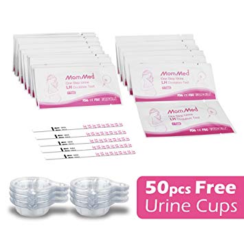 Ovulation Test Strips, 50 LH Ovulation Predictor Kit with Free 50 Collection Cups, Accurately Track Ovulation...