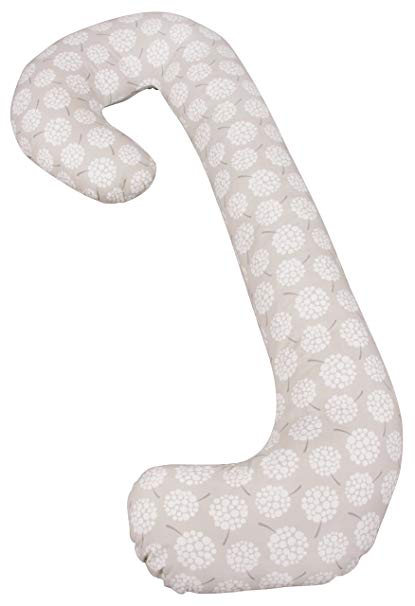Snoogle Chic - Snoogle Total Body Pregnancy Pillow with Easy on-off Zippered Cover - Dandelion Taupe