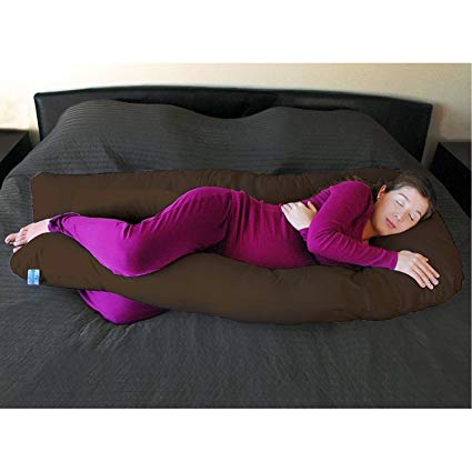SAMAY @ Extra Light Brown Full Body Maternity Pillow U Shaped With Easy on-off Zippered Cover - Perfect to Cuddle / Hug at night