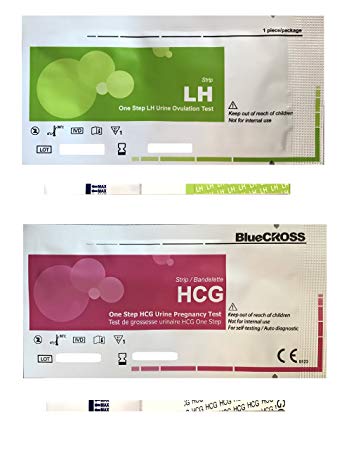 Blue Cross One Step 50 (LH) Ovulation Test + 20 (HCG) Pregnancy Test Strip Combo Pack By...