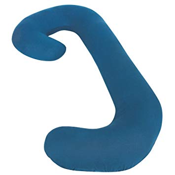 Snoogle Chic Jersey - Snoogle Total Body Pregnancy Pillow with Jersey Knit Easy on-off Zippered Cover - Teal