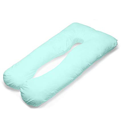 GZYF Mom Cozy Comfort Full Body Pregnancy Pillow Maternity Belly Contoured U Shape Extra Comfort Cuddler BLUE