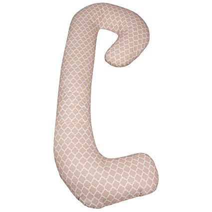 Snoogle Chic - Snoogle Total Body Pregnancy Pillow with Easy on-off Zippered Cover -Moroccan Sand