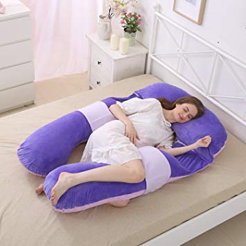 Aminiture Oversize U Shaped Pregnancy Body Pillow with Zipper Removable Cover