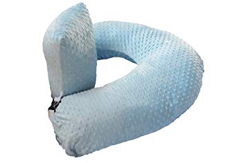 One Z PLUS Nursing Pillow - Plus Size nursing pillow w/Cuddle Cover (Blue Cover)